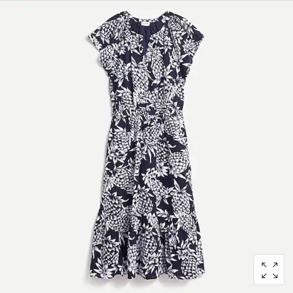 JCrew navy pineapple dress size 0